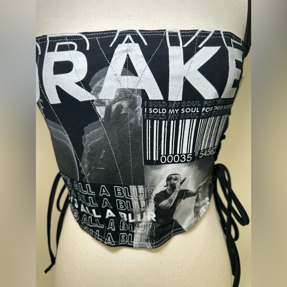 Drake It’s All A Blur Tour Corset Top IAMKOKO.LA Y2K Lace Up Halter Graphic Y2K - Picture 7 of 11